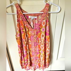 Bright tank top, patterned xs